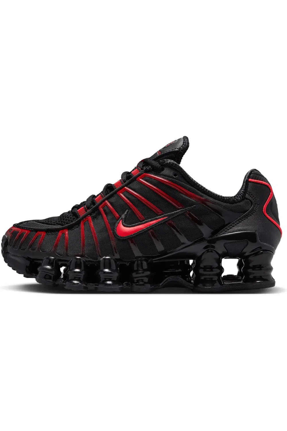 Кроссовки детские с амортизацией Nike Shox TL, Black/Black/Light Crimson — фото 2