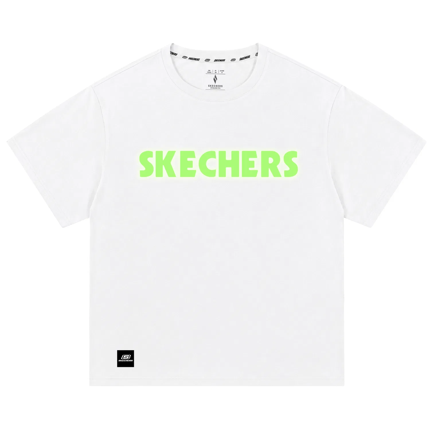Детская футболка с коротким рукавом Cloud White-Green Glow in The Dark Skechers