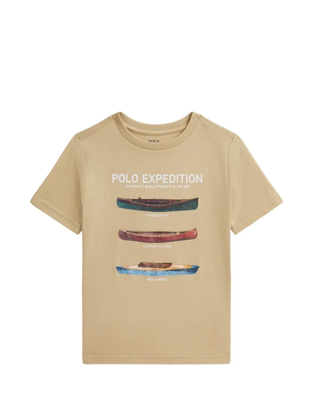 Футболка с графичным принтом Polo Ralph Lauren Kids, бежевый