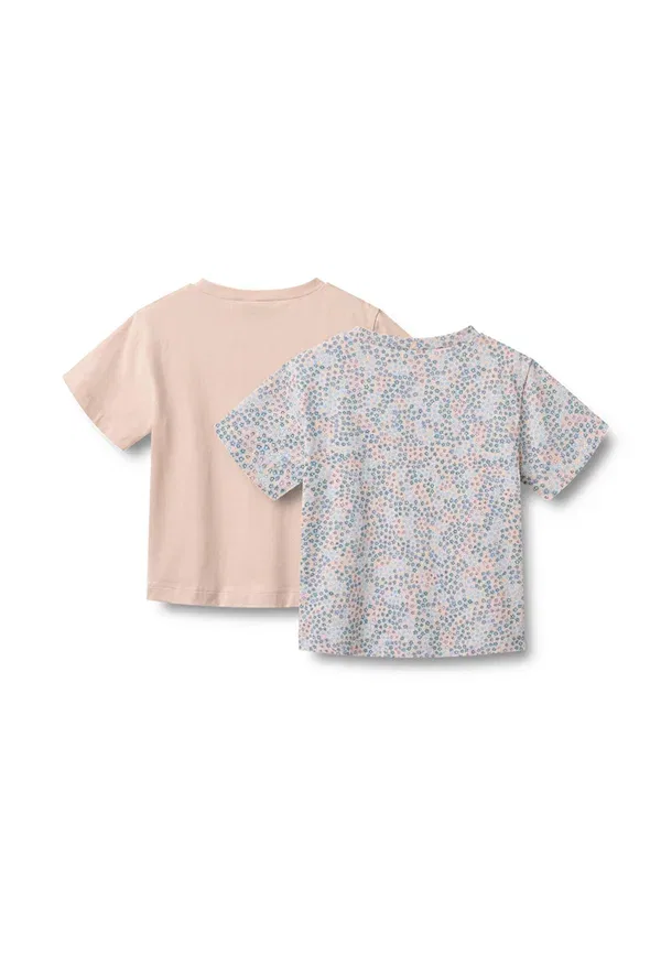 Футболки, комплект 2 шт, хлопок 95%, Ella 2 pack, Wheat, Powder Blue Flowers, голубой — фото 2