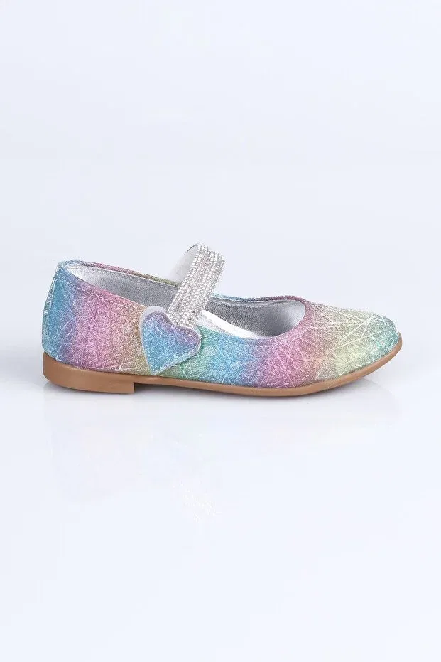 Детские балетки для девочек разноцветные K.1015 double z. babet-rainbow Sibel, Rainbow
