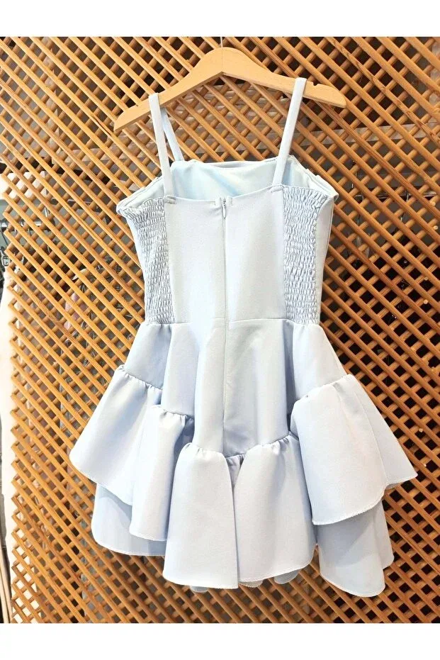 Детское вечернее платье для девочек с оборками Pd Kids, Blue — фото 2