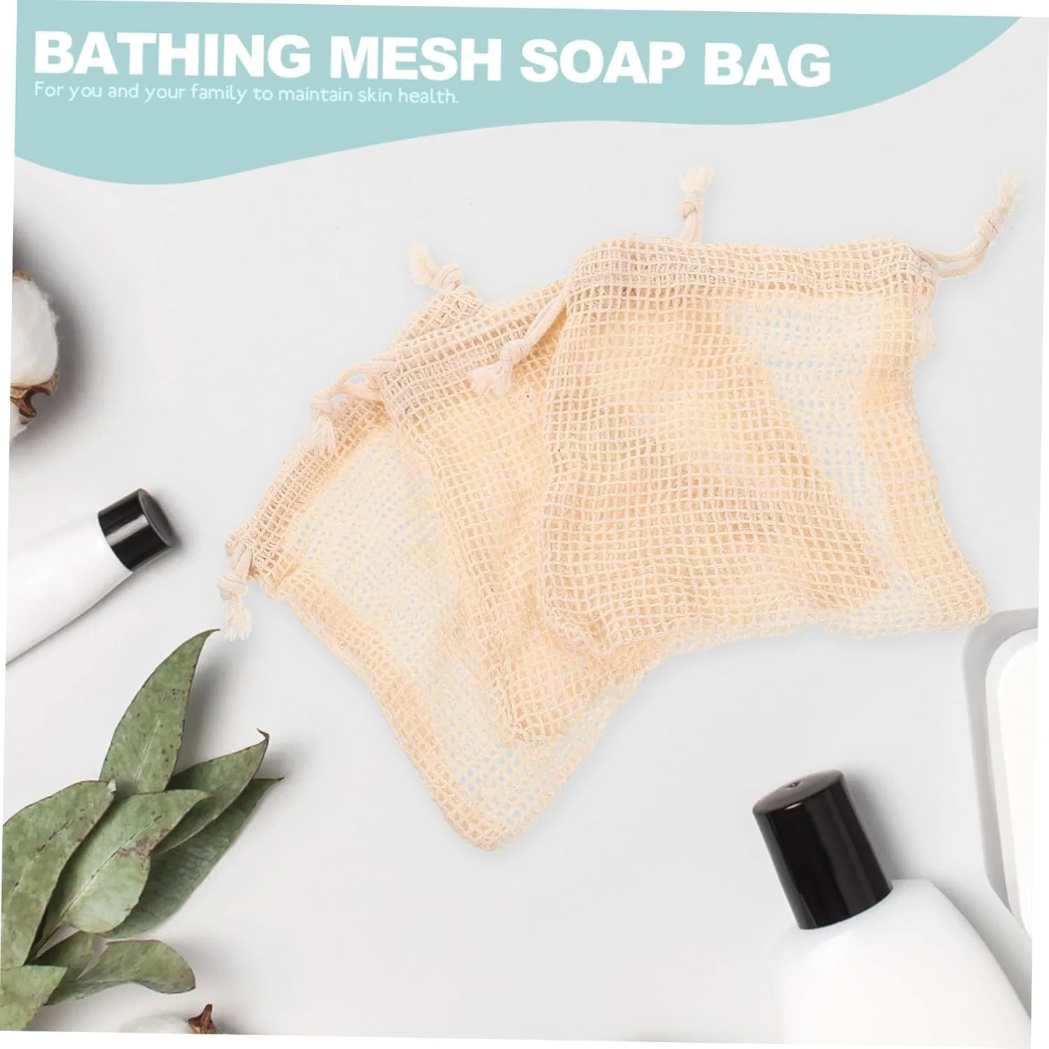 Сумка для мыла Mesh, 24 шт, из хлопка, Beatifufu, ассорти — фото 2