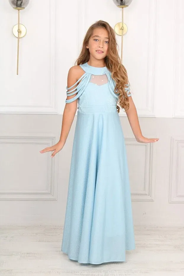 Детское платье для девочек сатиновое A-line Graduation Dress Jannock, Mavi