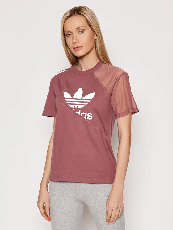 Футболка regular fit adicolor Split Trefoil Adidas, розовый