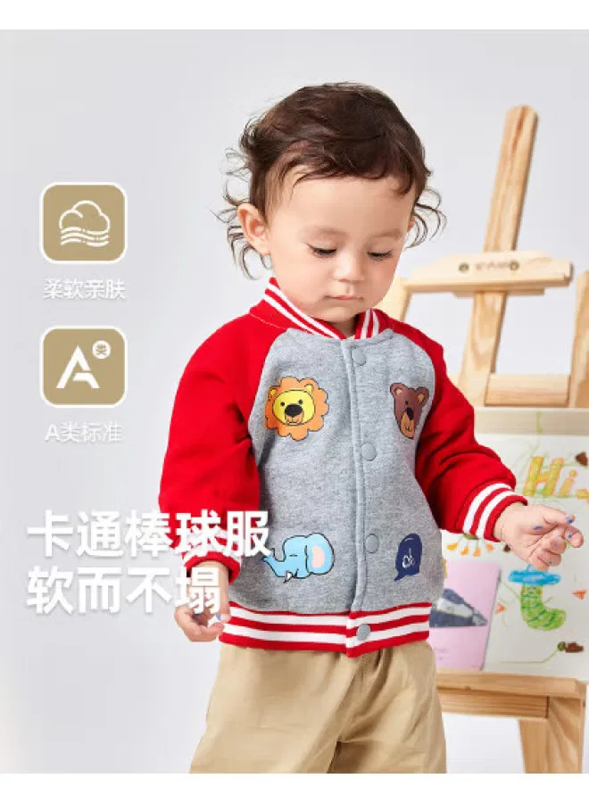 Куртка-бейсболка с принтом для малышей Doodle Home, красный