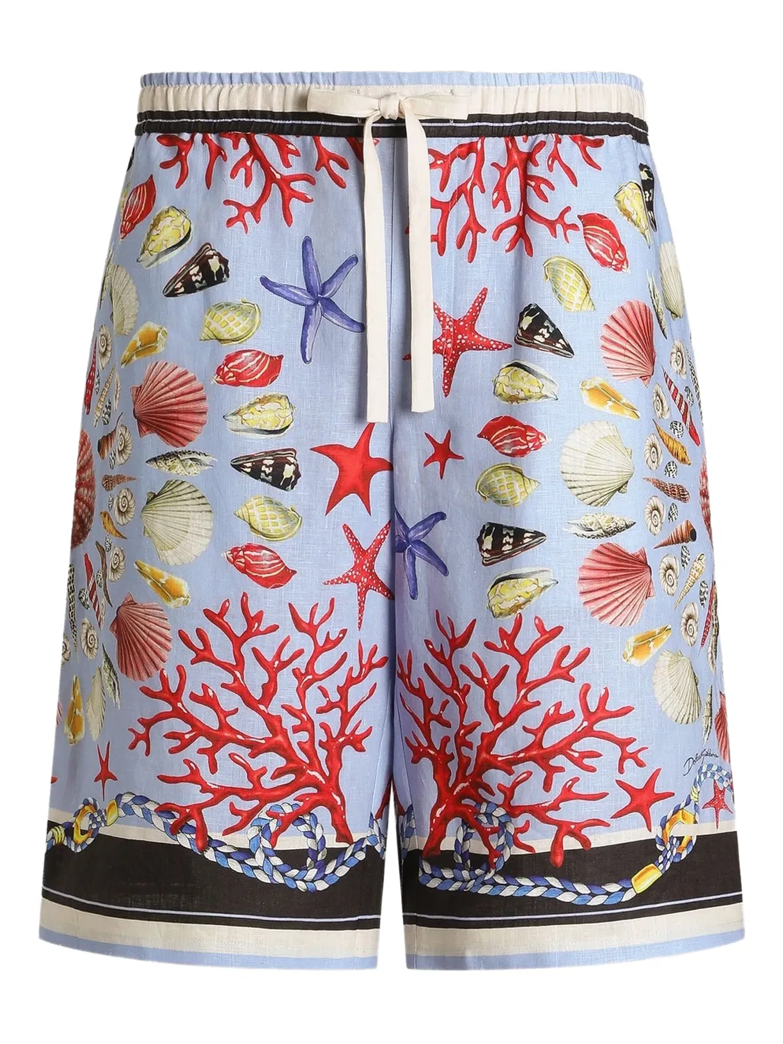 Шорты-бермуды льняные синие Dolce & Gabbana, синий