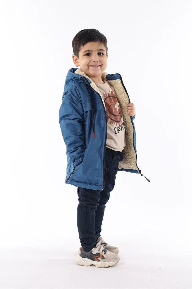Детское зимнее пальто для девочек с капюшоном Abillita, Parlement Blue — фото 2