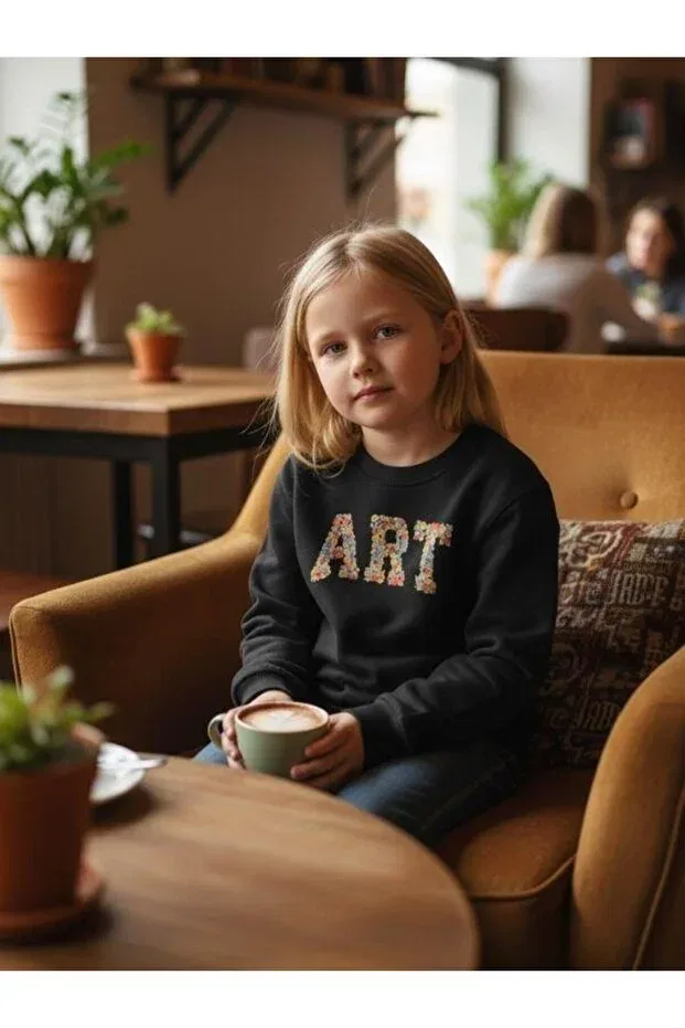 Детские свитшот для девочек с принтом Zekids, Black