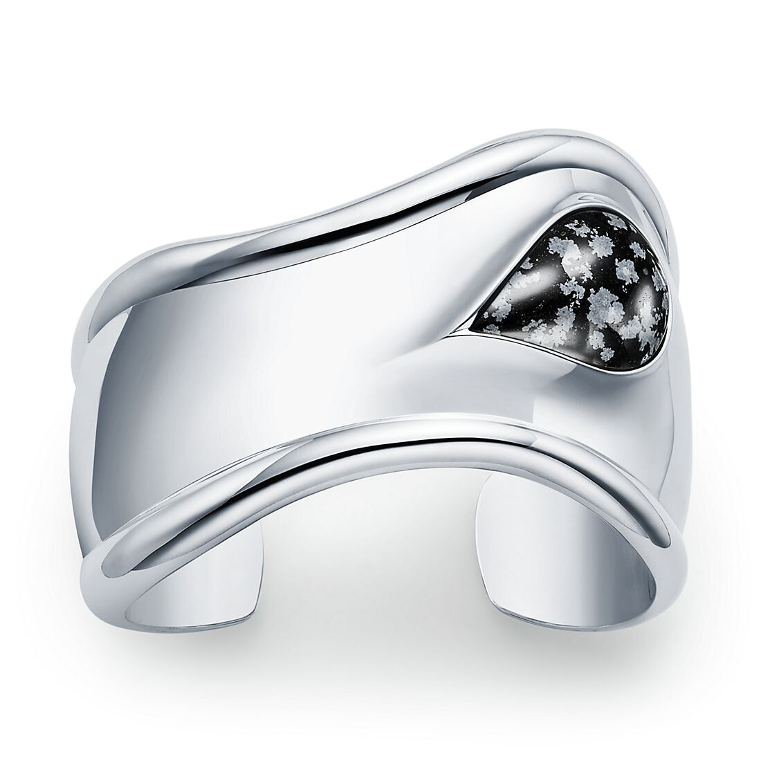 

Браслет Tiffany & Co. Elsa Peretti Small Bone, серебро/ снежный обсидиан
