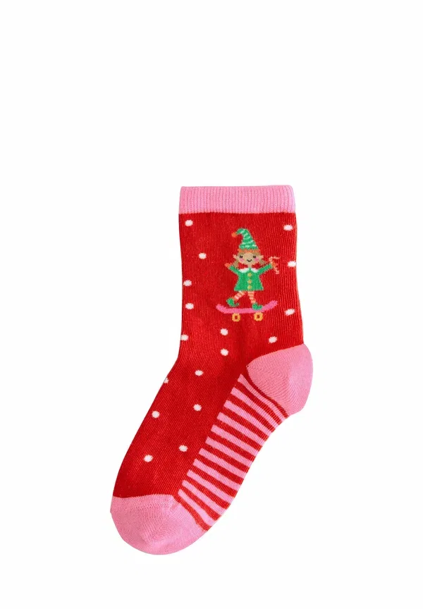 Носки полосатые Rich Christmas Elf Ankle 5 Pack Next, red/green, красный/зеленый — фото 2