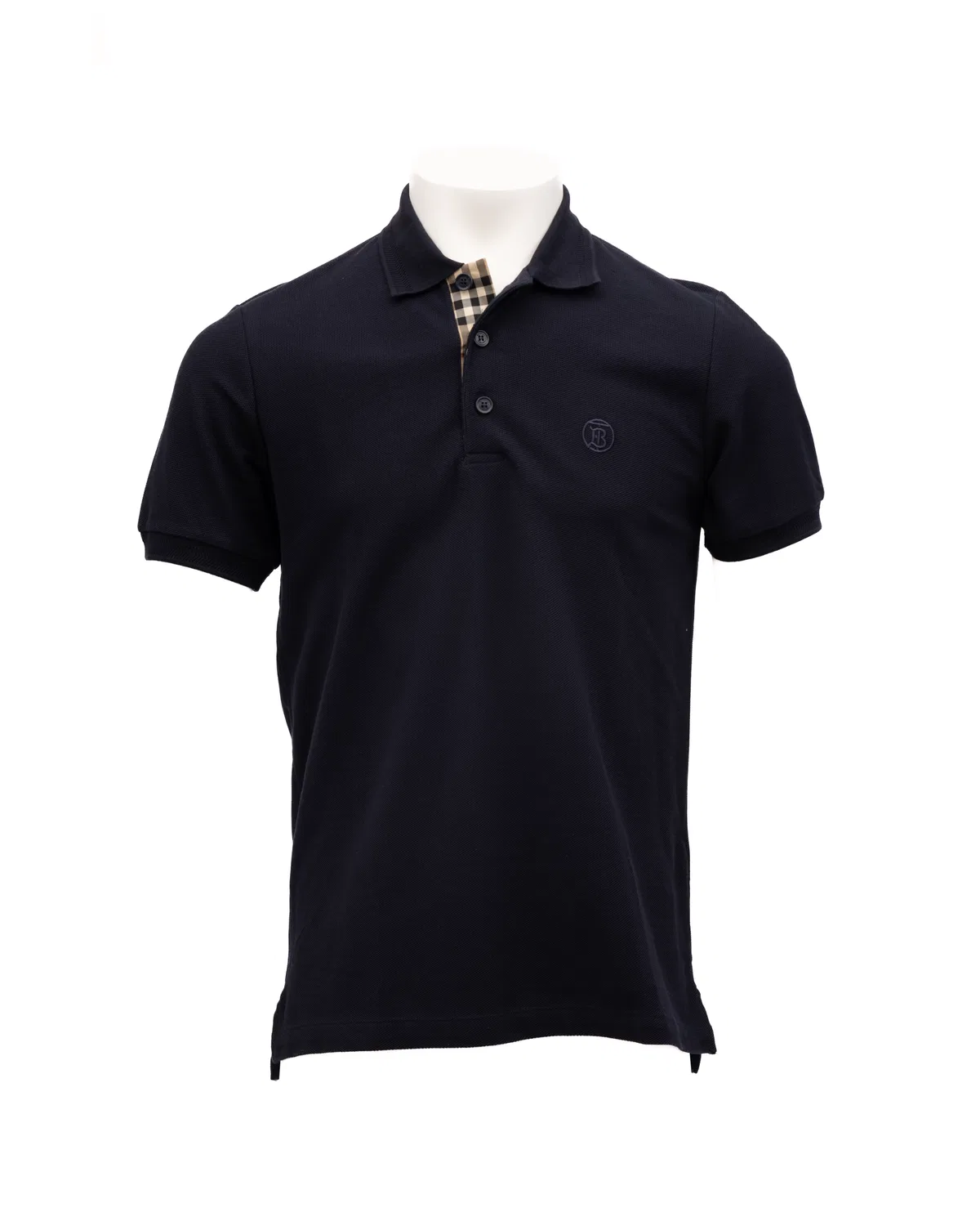Мужское поло хлопковое Coal Blue Cotton Polo Shirt Burberry, Blu