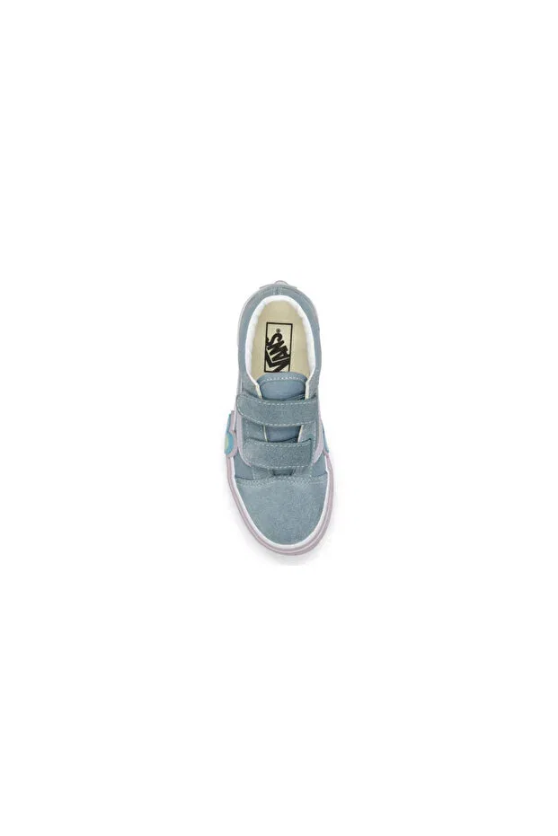 Детские кроссовки для девочек с липучкой Vans Old Skool V Heart, Mixed — фото 2