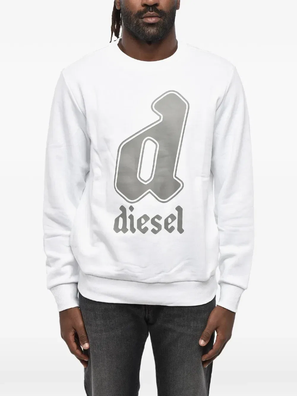 Свитер с начесом и логотипом Diesel, белый