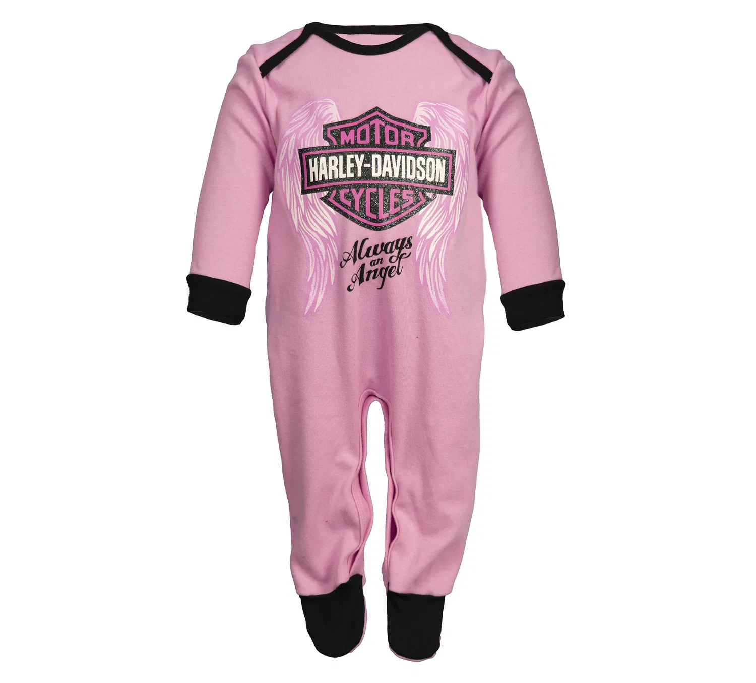 Комбинезон для новорожденных девочек с закрытыми ножками Interlock, Pink Harley Davidson