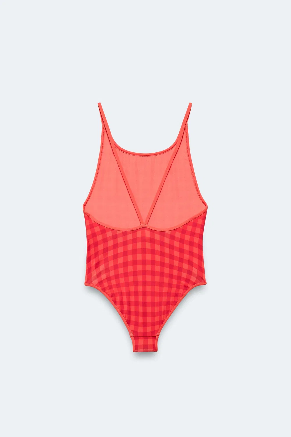 Купальник в клетку, ограниченная серия, для детей от 2 до 14 лет ZARA, Coral Red — фото 2
