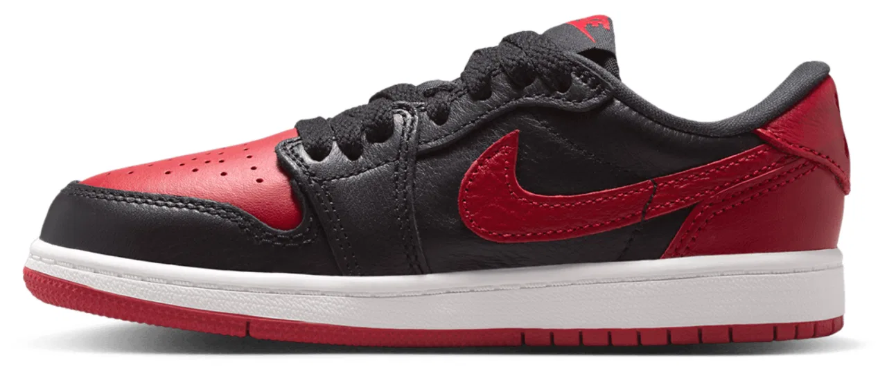 Кроссовки для мальчиков Jordan Retro 1 Low OG, цвет Varsity Red/Summit White/Black — фото 2