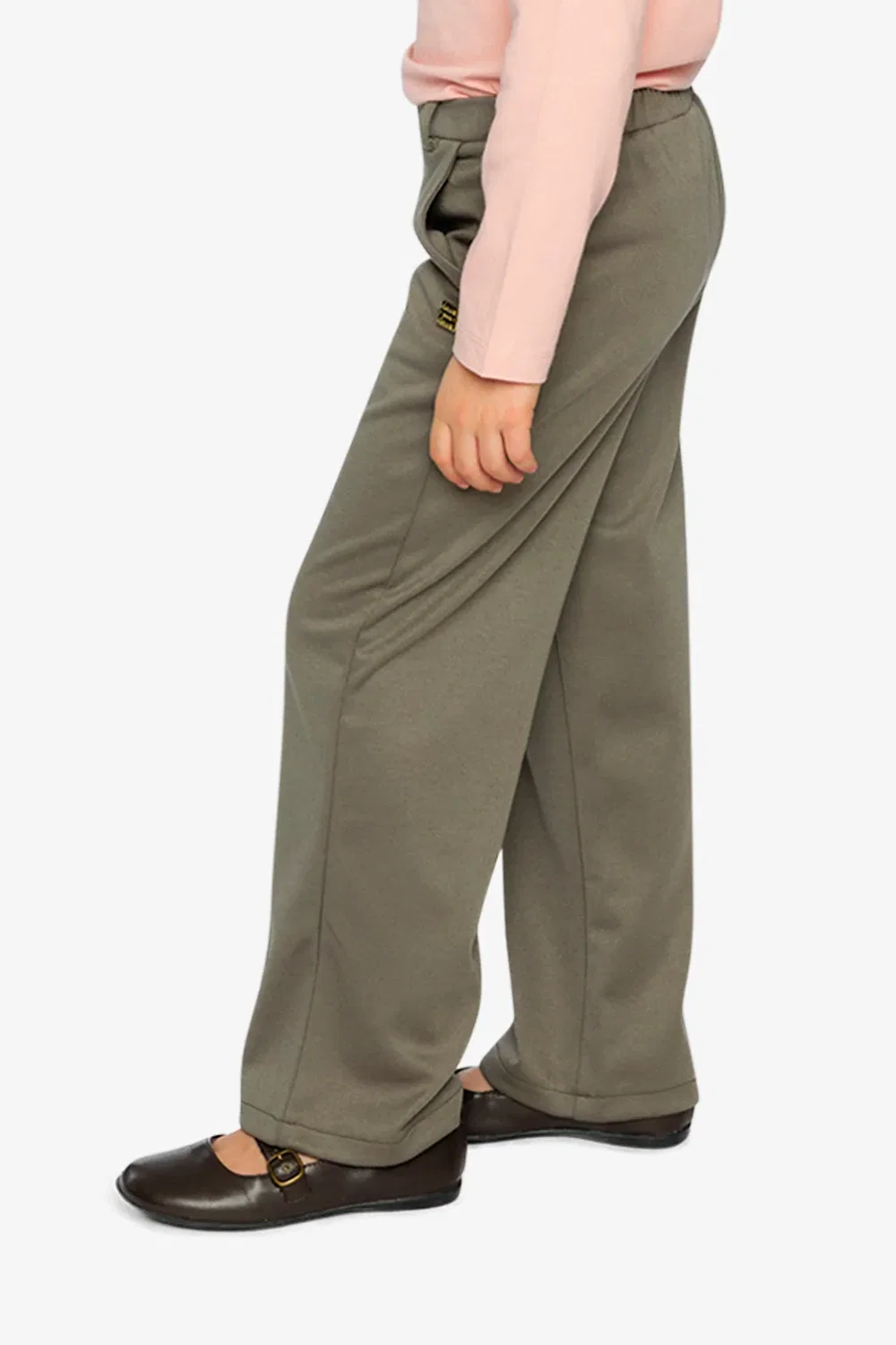 Детские брюки клеш с эластичным поясом Flare Pants Deux par Deux, Sage Print Green — фото 3