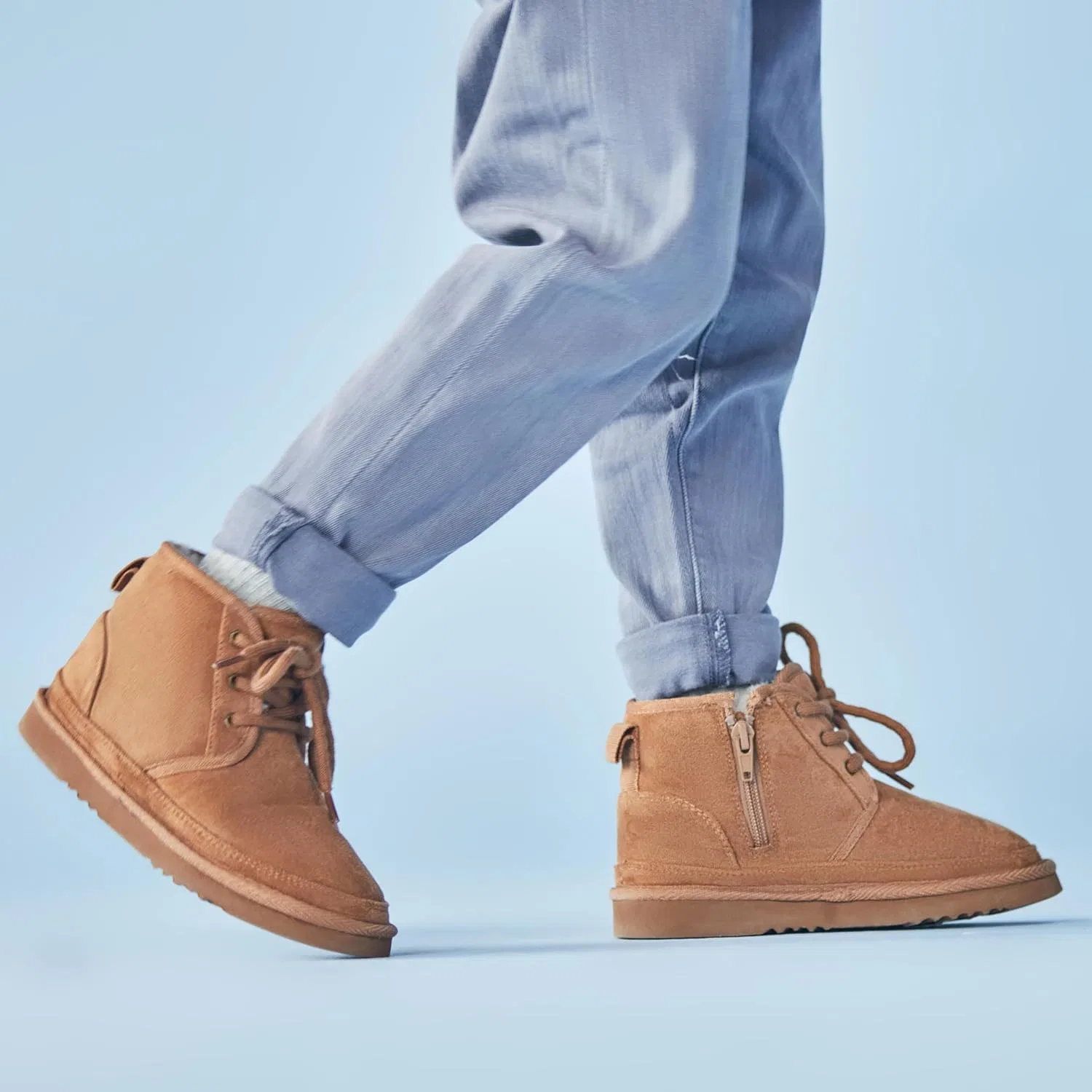 Детские зимние ботинки для девочек с искусственным мехом Weestep, Chestnut — фото 4
