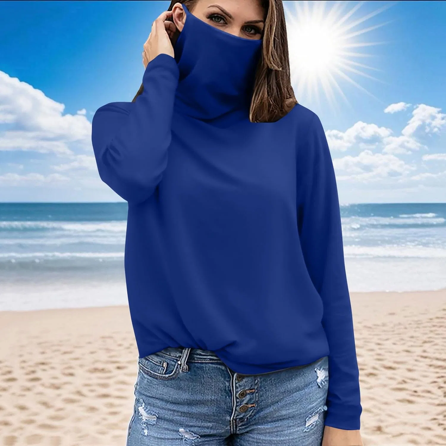 Женская солнцезащитная футболка с UPF 50+, Dark Blue — фото 2
