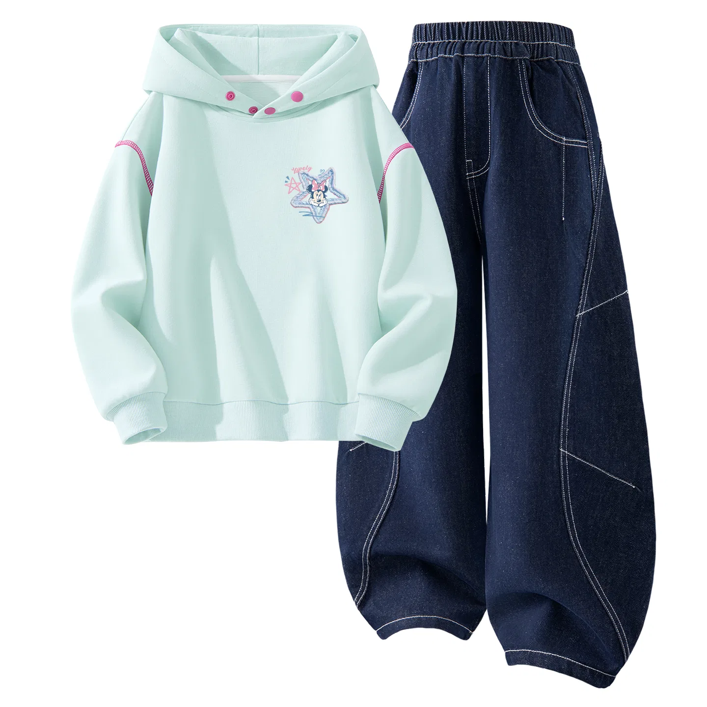 Детский комплект спортивной одежды с капюшоном Di Line Star K, Disney, Clearwater Blue