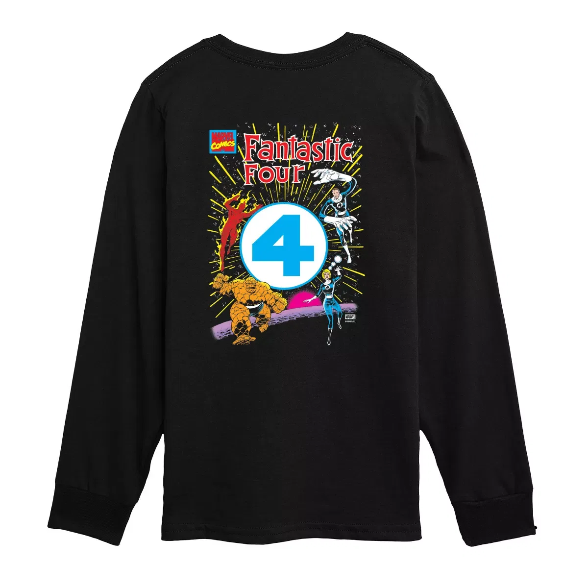 Детская футболка с длинным рукавом с принтом Fantastic Four Comic, Fantastic Four, Black