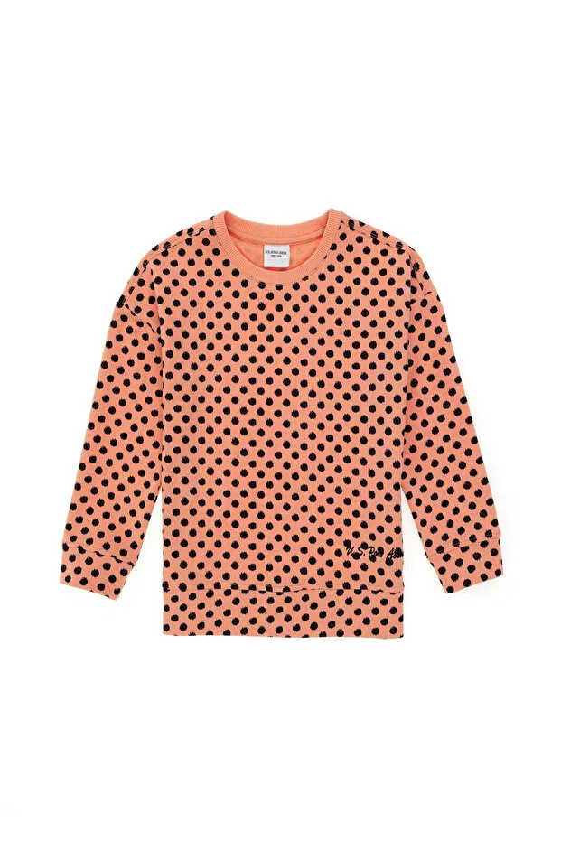 Детские свитшот для девочек с длинным рукавом U.S. Polo Assn., Salmon — фото 3