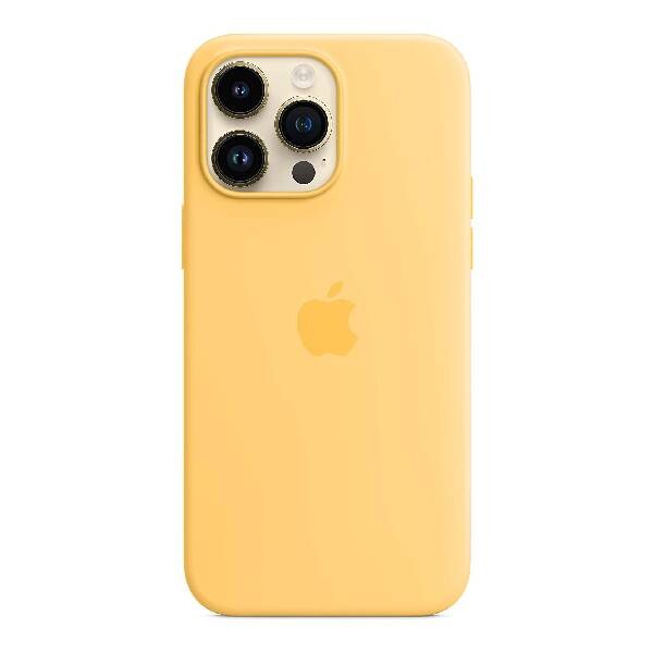

Чехол силиконовый Apple iPhone 14 Pro Max с MagSafe, sunglow, Желтый, Чехол силиконовый Apple iPhone 14 Pro Max с MagSafe, sunglow