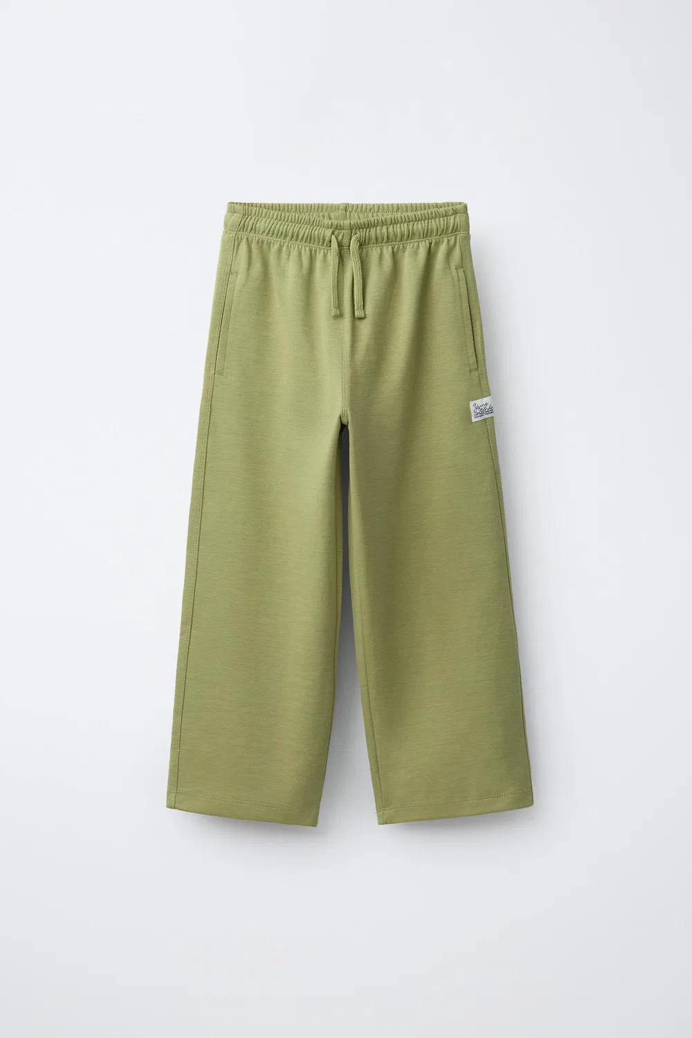 Прямые брюки из плюша с переплетением нитей ZARA, Washed Green