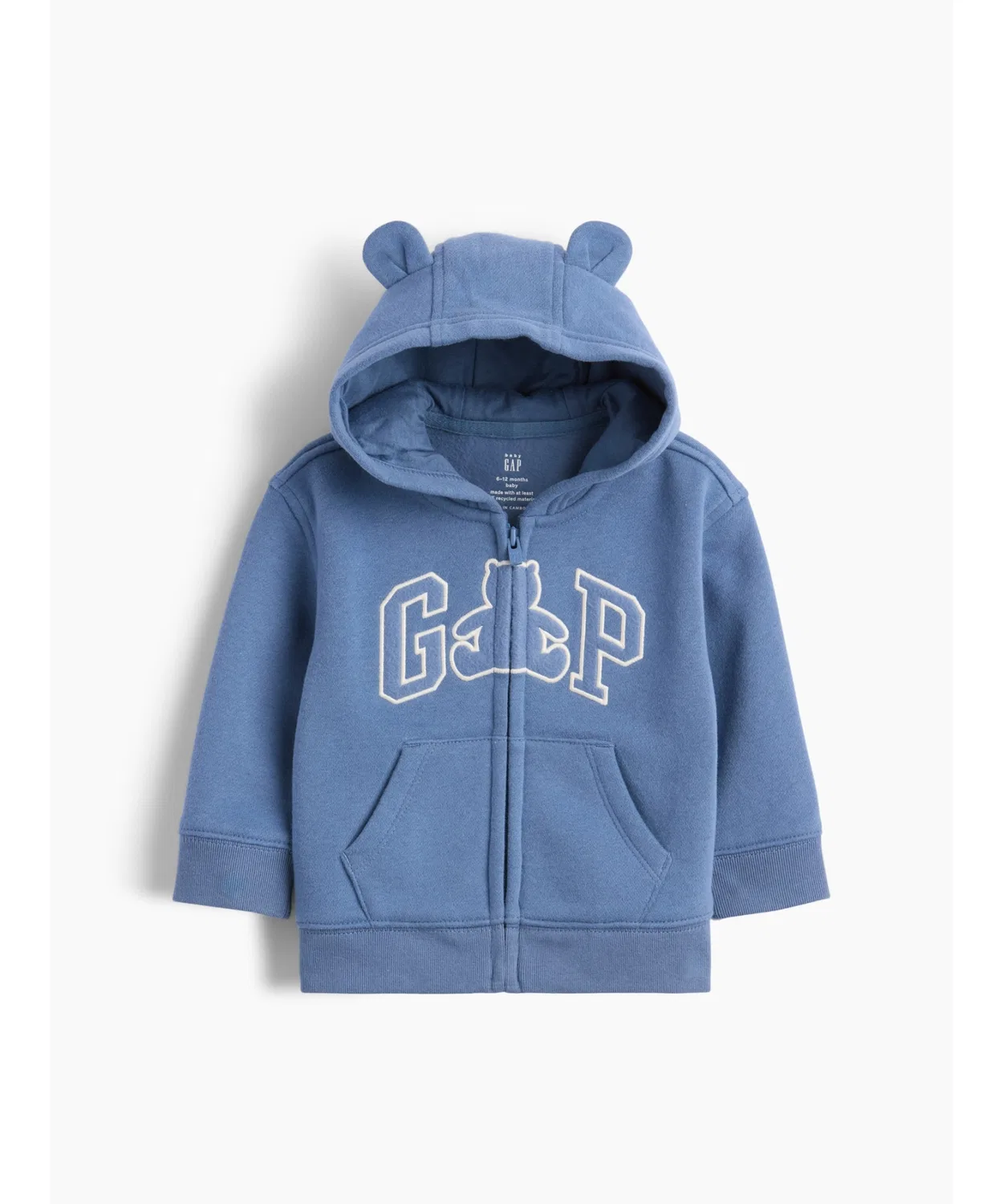 Детский худи с капюшоном и ушками, с принтом GAP, модель Vintage Soft Branan Bear GAP, Blue