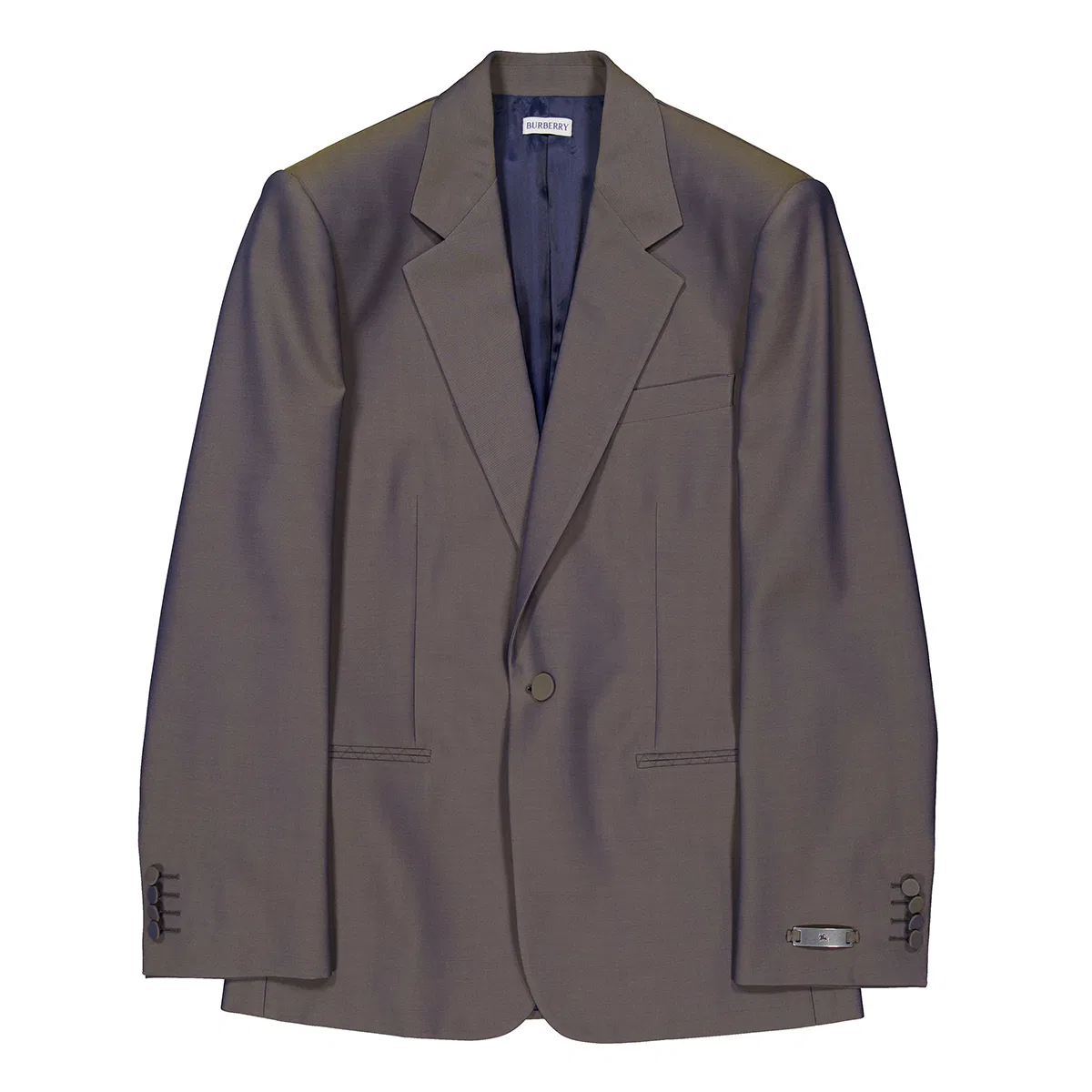 Пиджак шерстяной с эффектом иридесценции Iridescent-Effect Wool Blazer Burberry, Multi-Color Two Tone