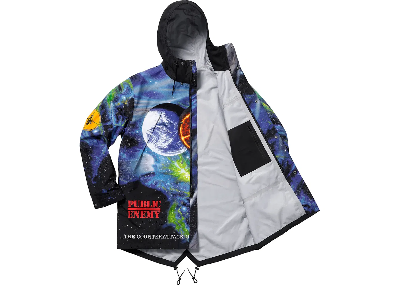 Мужская парка с принтом Supreme UNDERCOVER/Public Enemy Taped Seam Parka, Multi — фото 2
