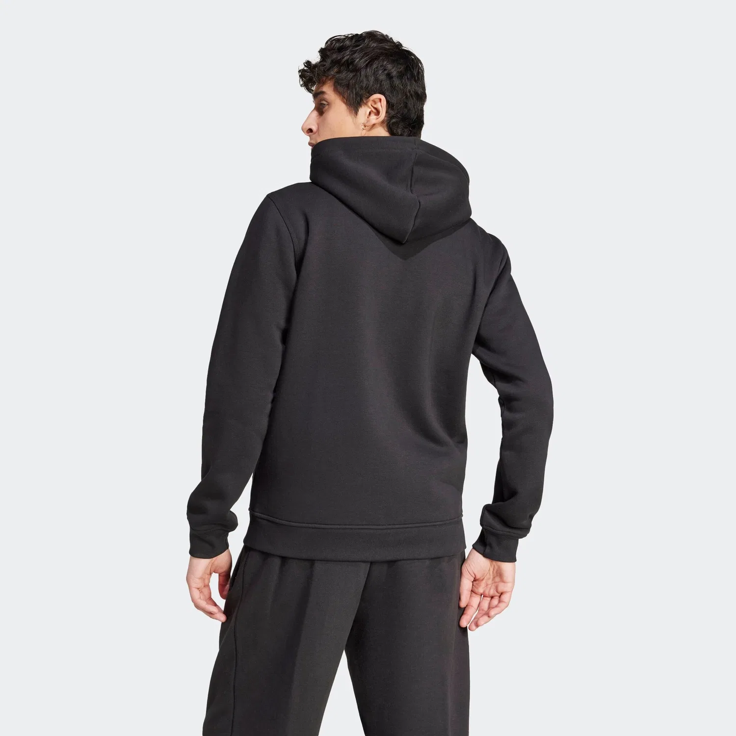 Мужская куртка с капюшоном на молнии Trefoil Essentials Adidas Originals, Black — фото 3