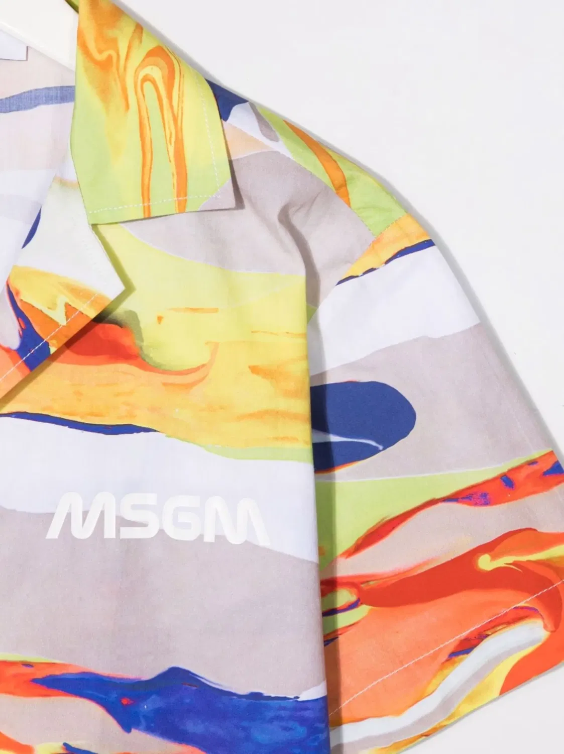 MSGM Рубашка с кубинским воротником, оранжевая — фото 3