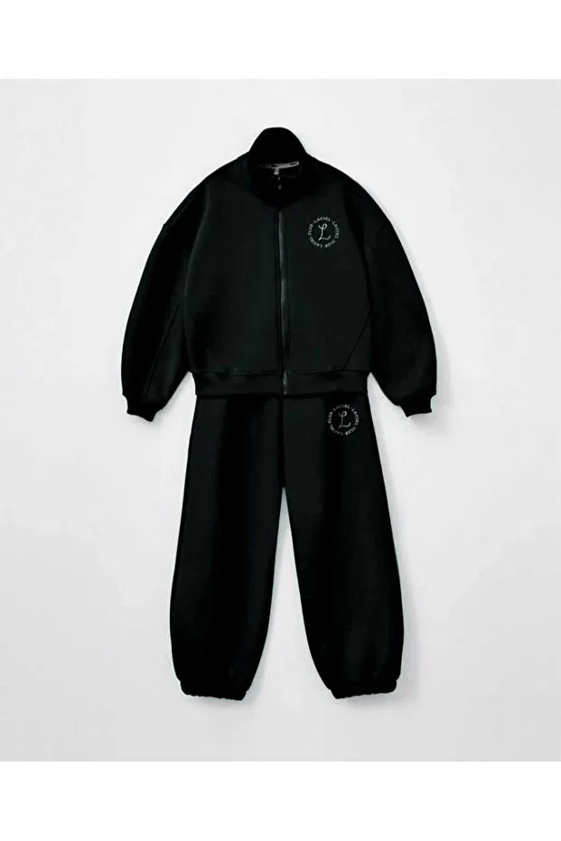 Детский спортивный костюм для девочек с капюшоном Basics Mow, Black — фото 2