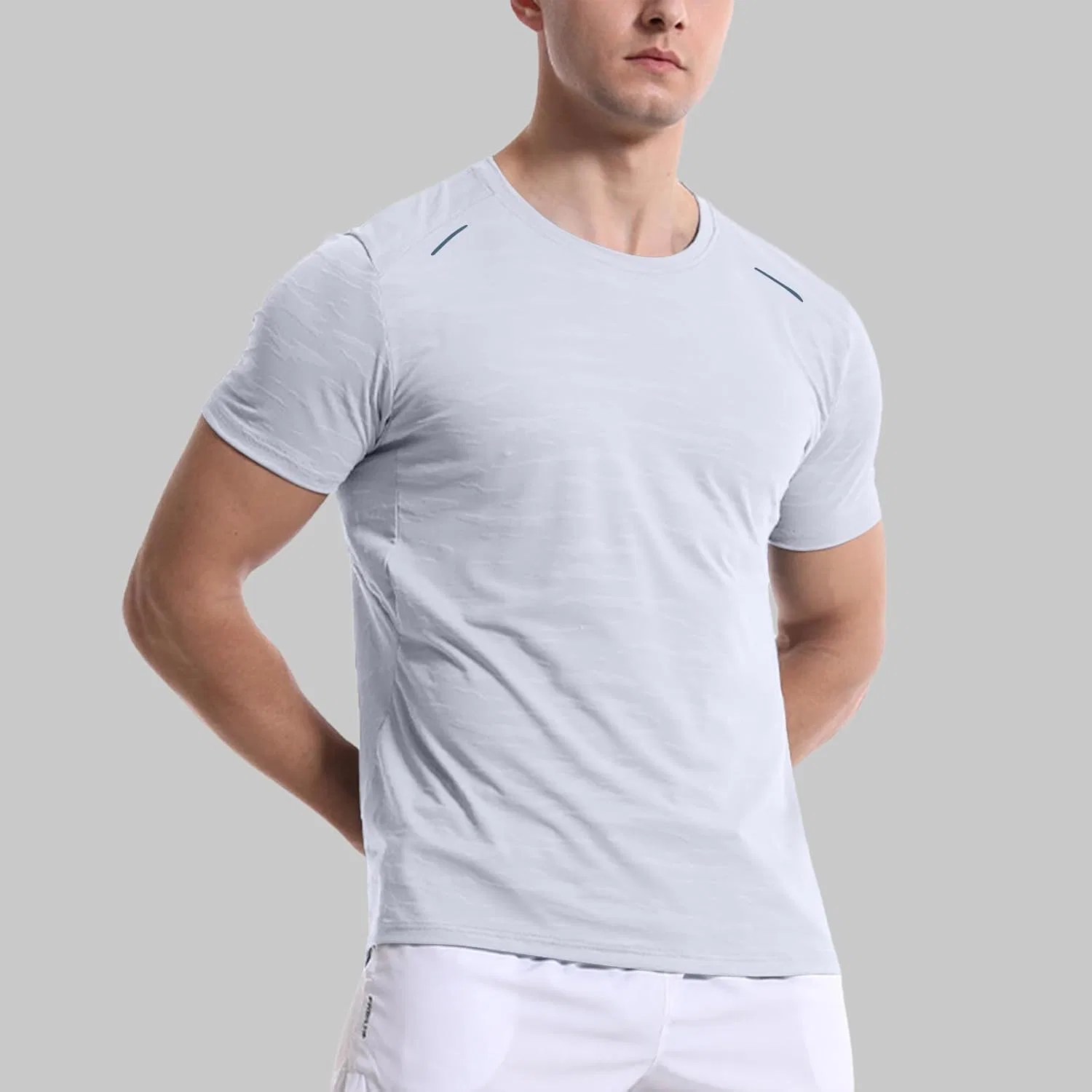 Мужская футболка для тренировок с быстросохнущей тканью, White — фото 2