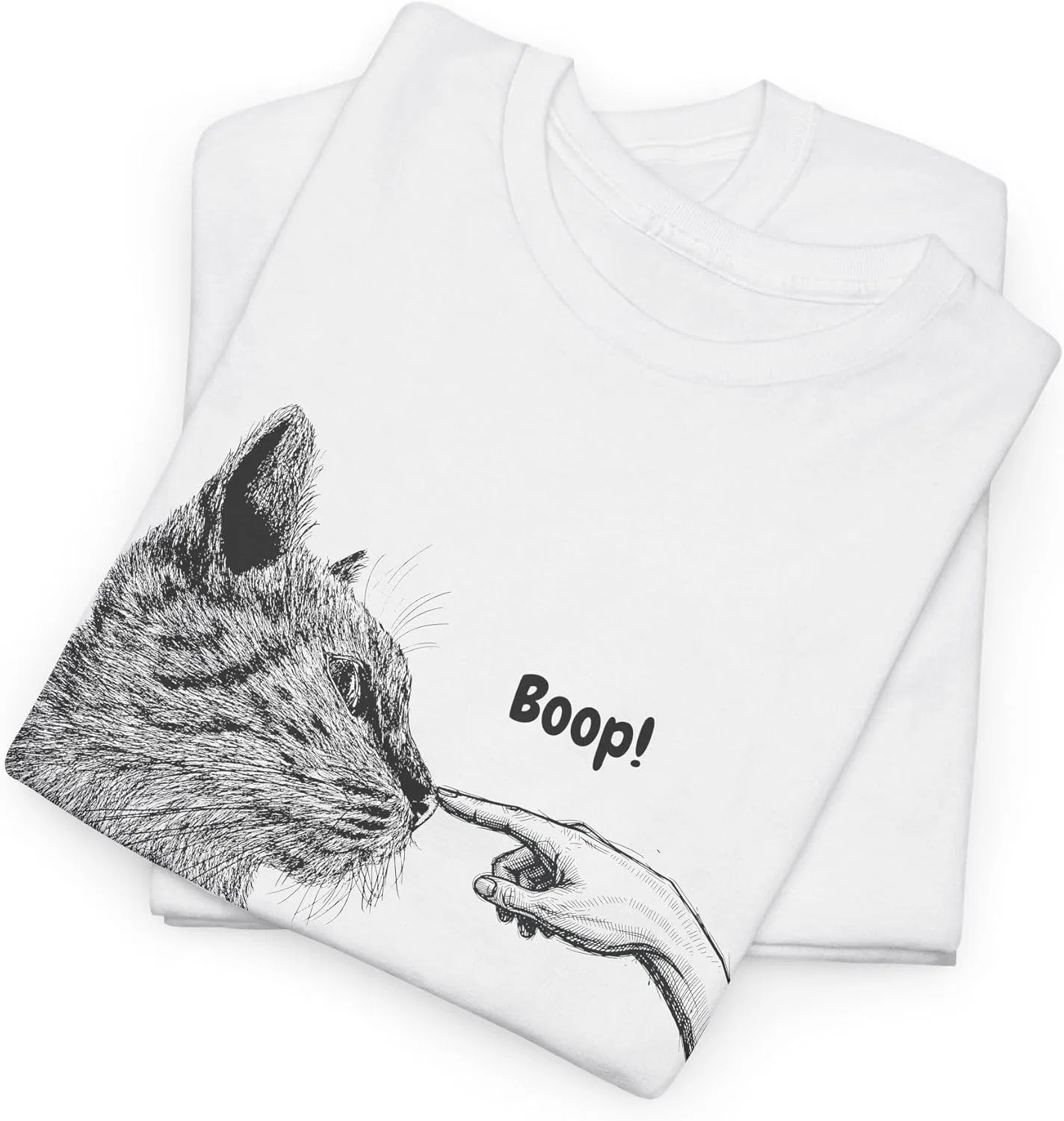 Женская футболка с принтом Boop Cat, белый — фото 3