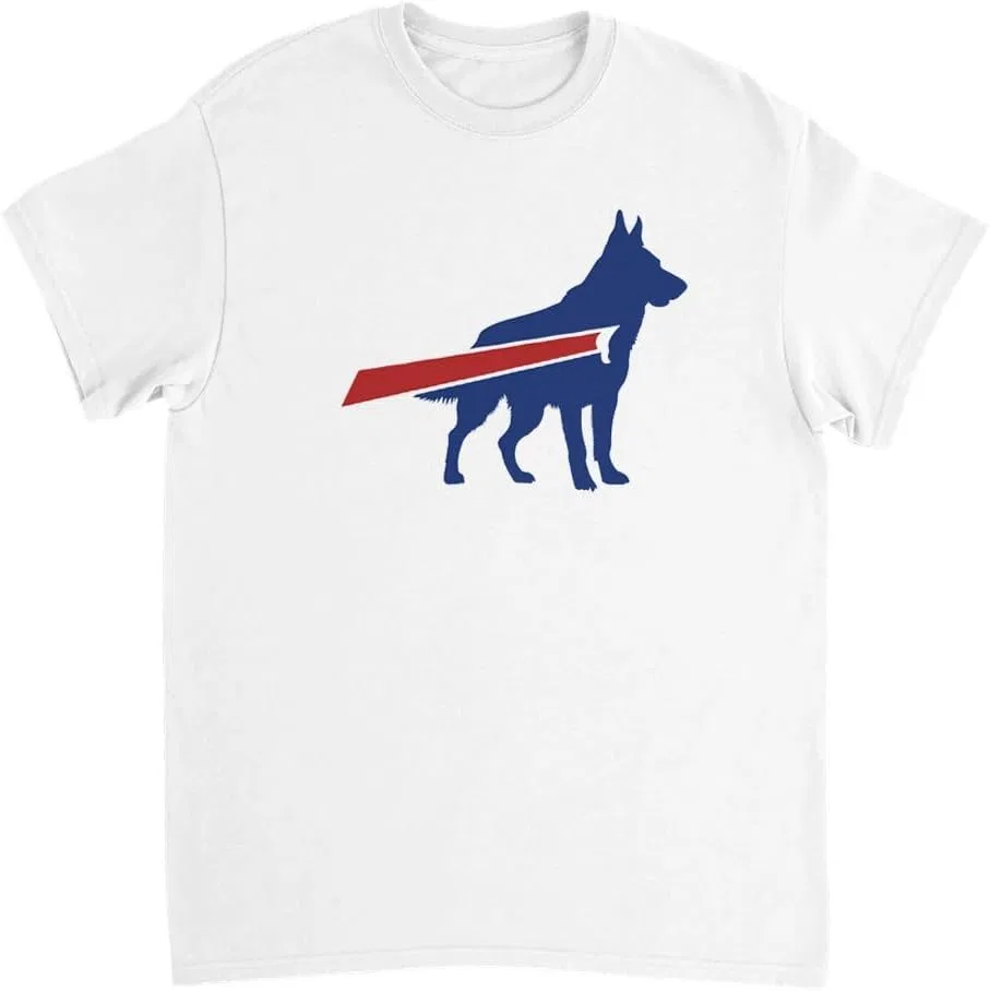 Мужская футболка с принтом German Shepherd Buffalo Football, White