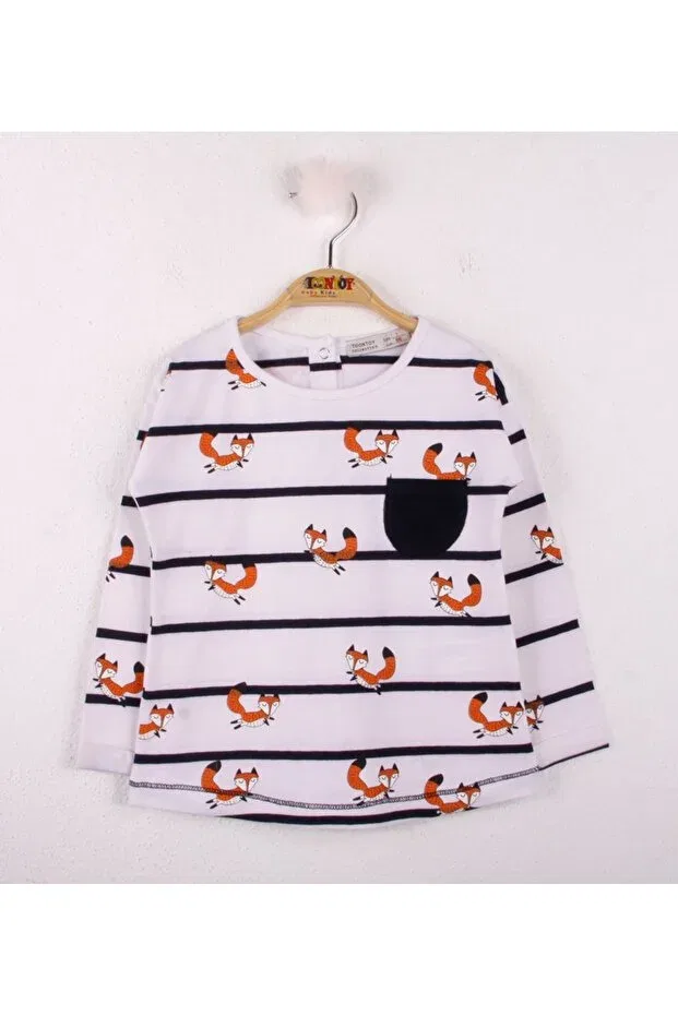 Детская футболка для девочек с длинным рукавом Toontoy, White