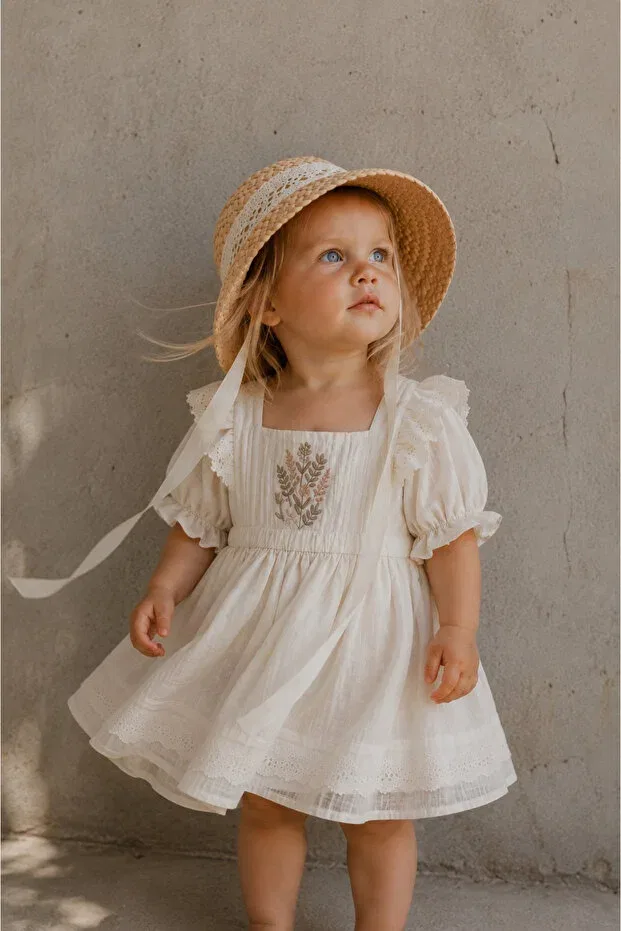 Детское платье для девочек с принтом Wondress Baby, Cream