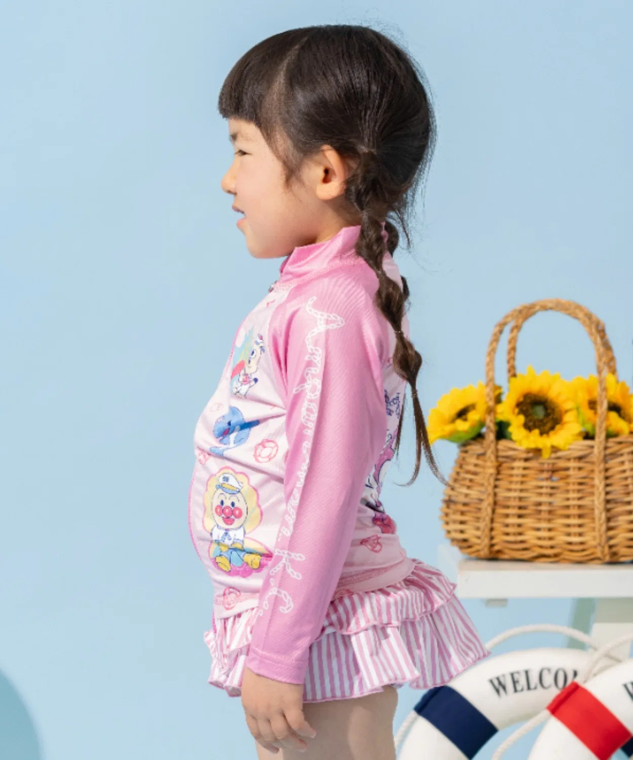Детский рашгард для девочек с принтом Shell Pattern ANPANMAN KIDS COLLECTION, Pink — фото 3