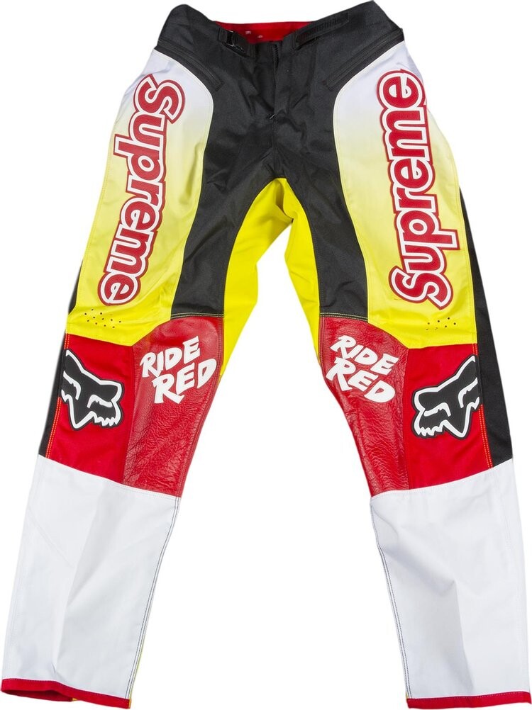 Брюки Supreme x Honda Fox Racing Moto Pant 'Red', красный — фото 2