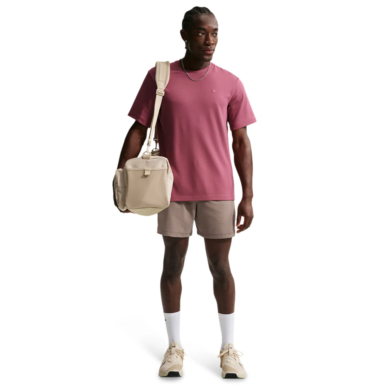 Мужская футболка Dri-FIT Primary Statement Nike, цвет Pink Smoke/Pink Smoke — фото 4