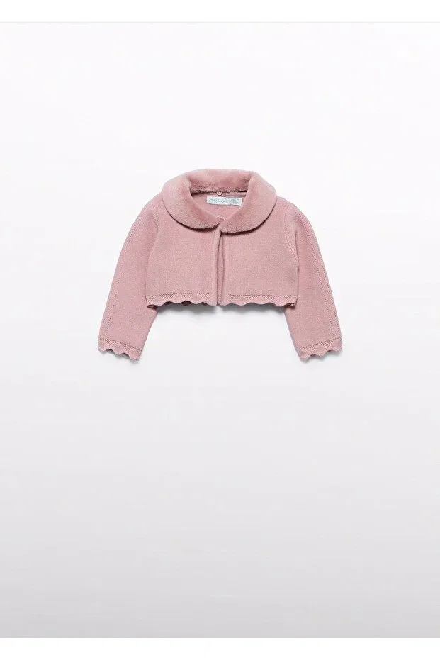 Детское для девочек болеро с меховым воротником Abel & Lula, Pink