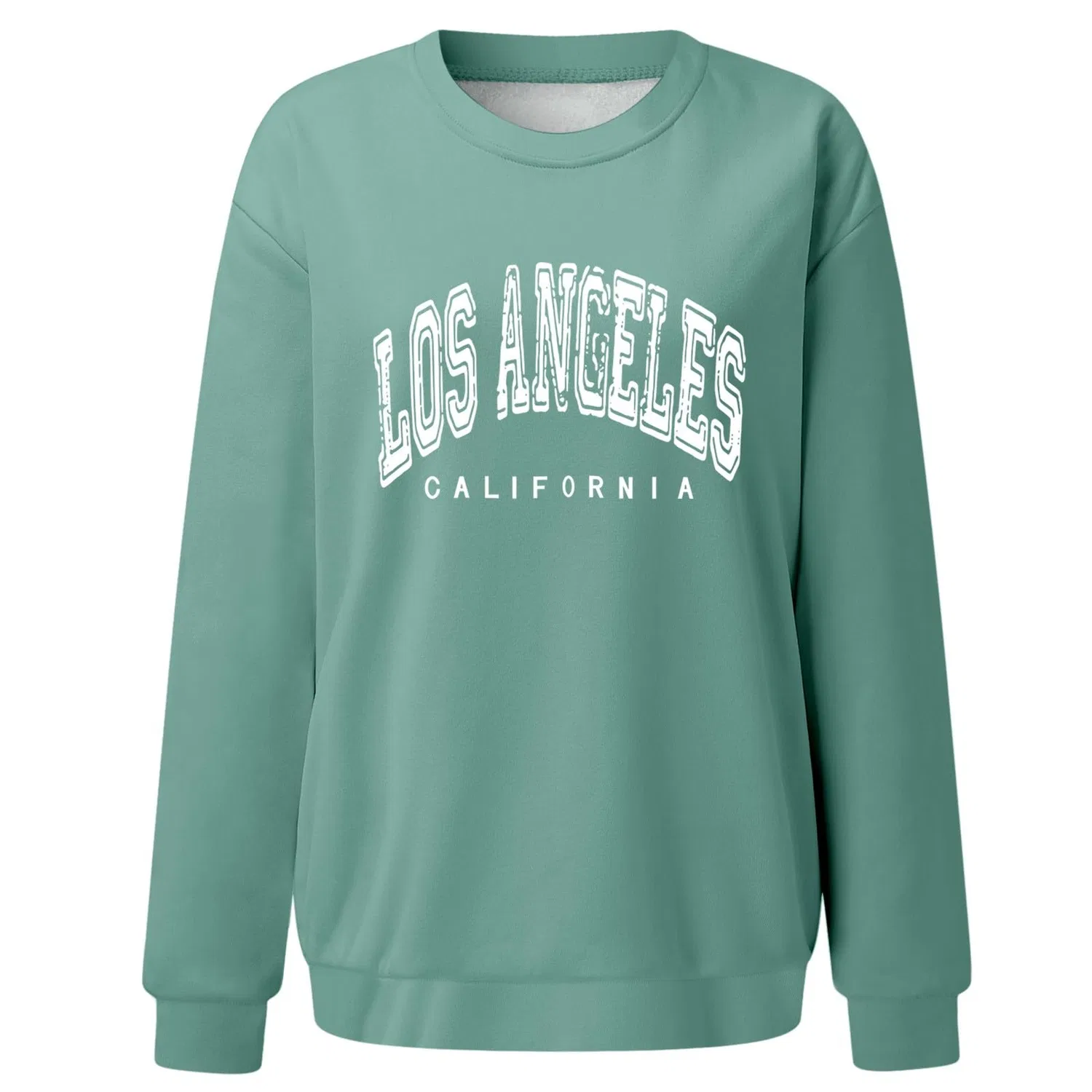 Женский свитшот с принтом Los Angeles California College Preppy, Green — фото 3