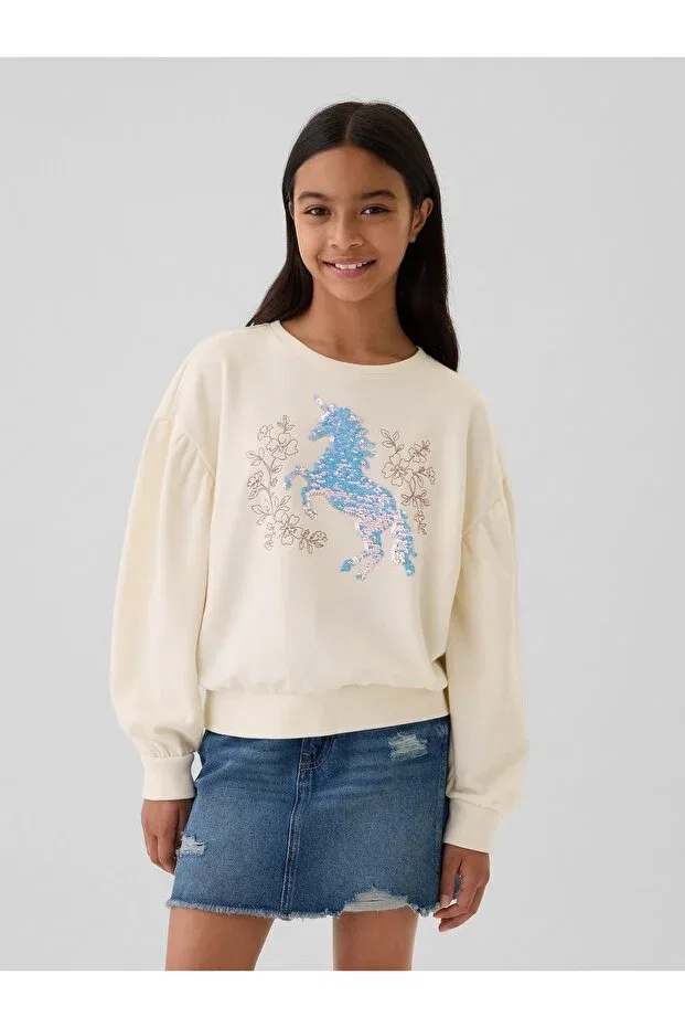 Детские свитшот для девочек с принтом Gap, Off White-000