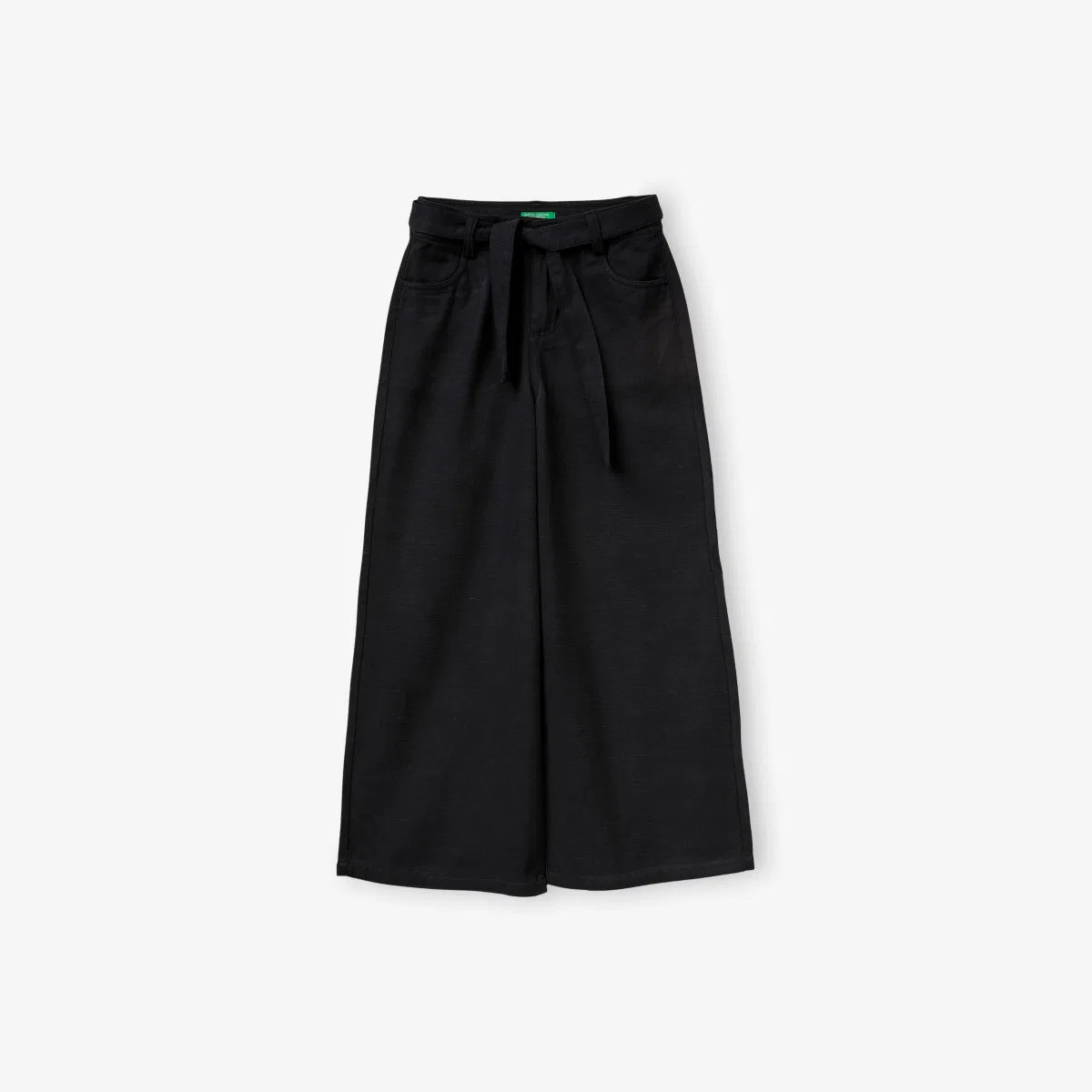 Брюки с завязками на талии из лиоцелла и хлопка, 6-13 лет Benetton, черный