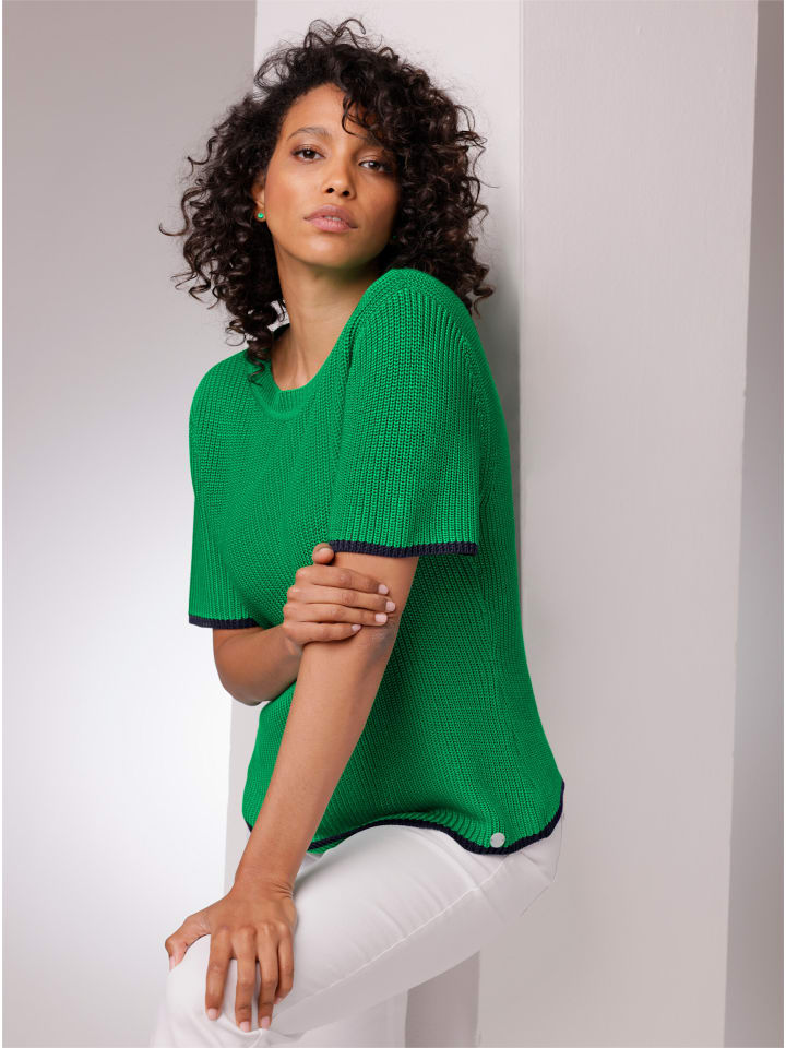 

Свитер с короткими рукавами травянисто-зеленого цвета creation L