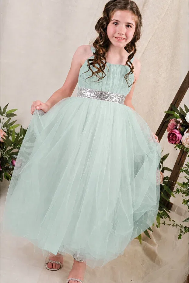 Детское платье для девочек с принтом Back gipeli tutu skirt Miss Rona Kids, Turquoise