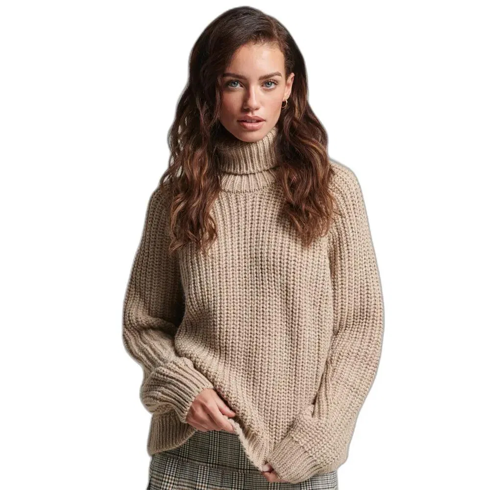 Женский свободный свитер с высоким воротником Superdry, Beige